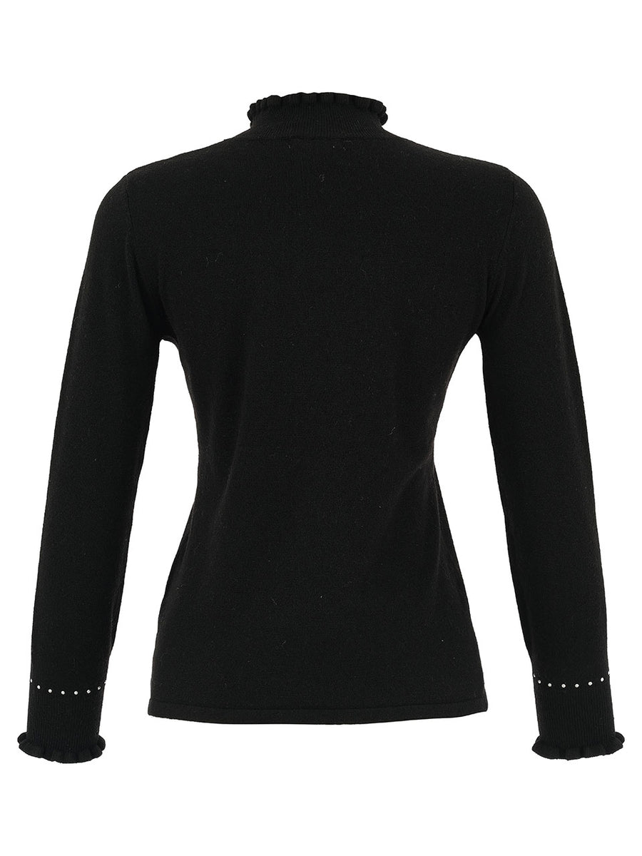 Dolcezza Top - T-Neck Sweater - Black – Cloth