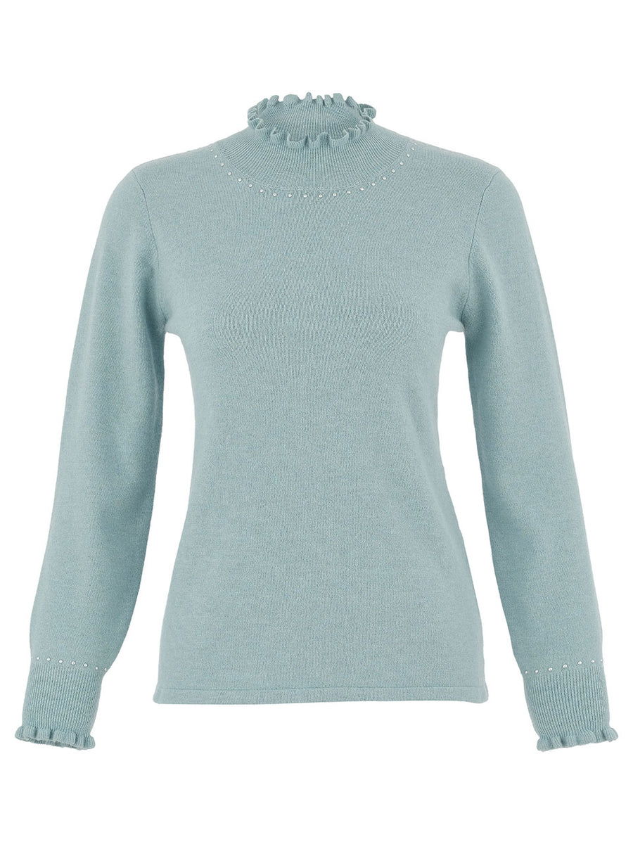 ステラルー Dolcezza Top - T-Neck Sweater - Seafoam – Cloth