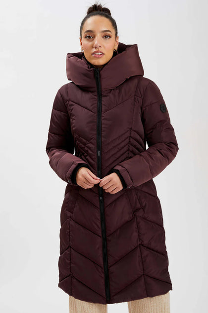 Point Zero Long Zip Front Hooded Puffer Vest