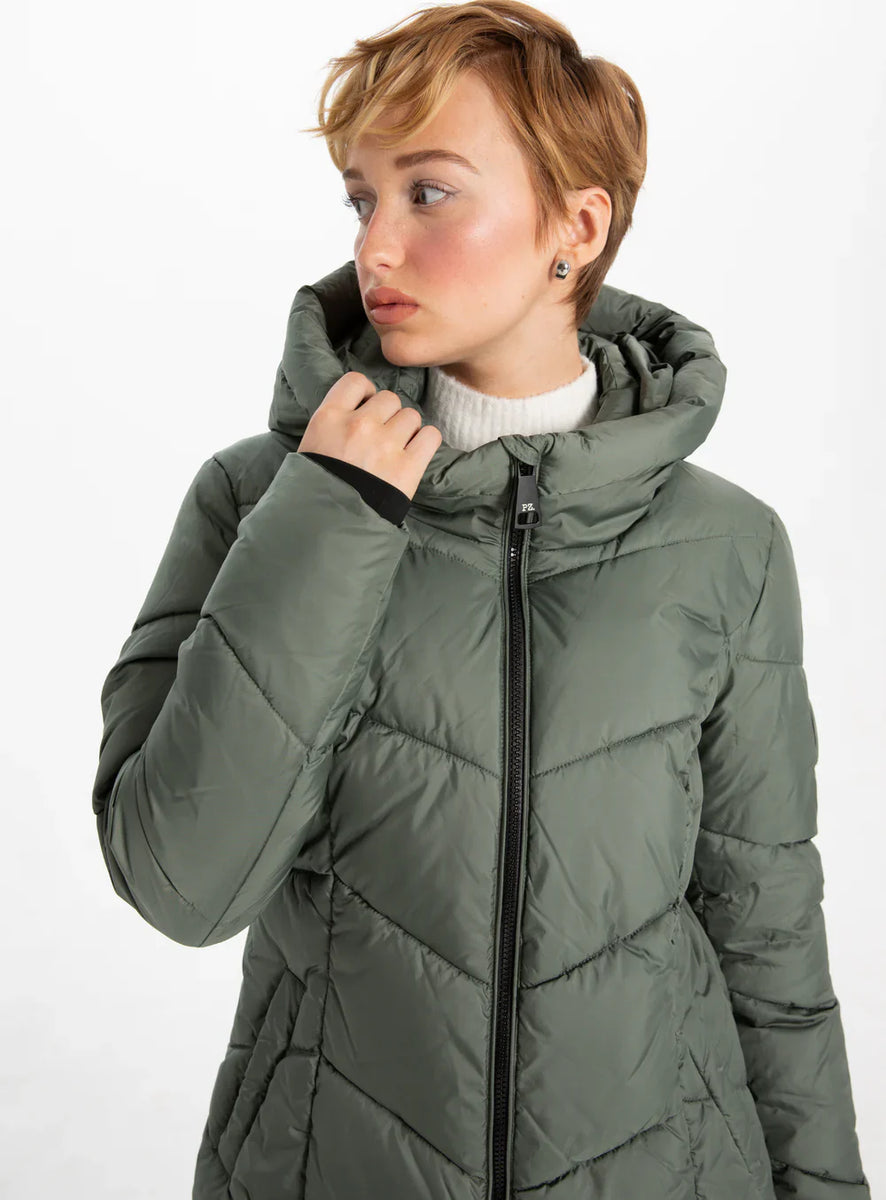 Point Zero Coat Long Puffer Moss 8368605 – Cloth