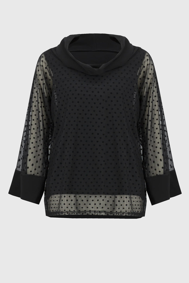 Joseph Ribkoff Black Flared V-Neck Tunic Style 243122 main image 0