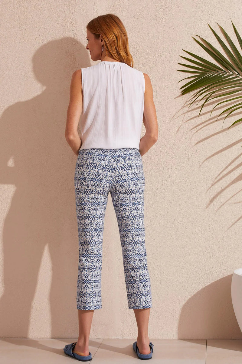Tribal Tie Front Capri Pants