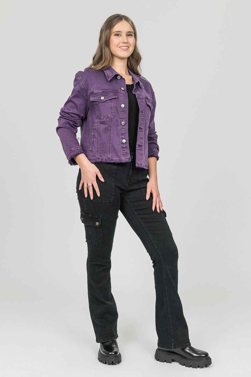 GG Jeans Classic Jean Jacket Aubergine Cloth