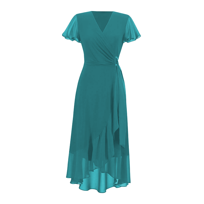 Joseph Ribkoff Dress Chiffon Wrap Ocean Blue