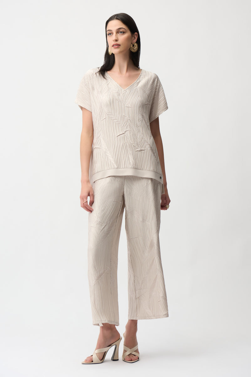 Vee Moon Joseph Ribkoff Top - Textured Vee - Moon Stone – Cloth