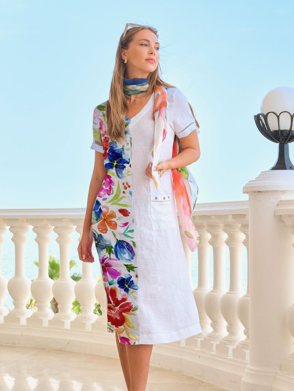 knee length dresses for ladies Dolcezza Dress - Linen Midi