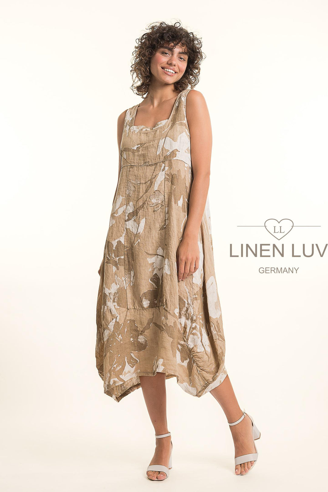 Linen Luv Dress - Floral Print - Natural Cloth Linen Luv Dress - Floral Print - Natural Cloth