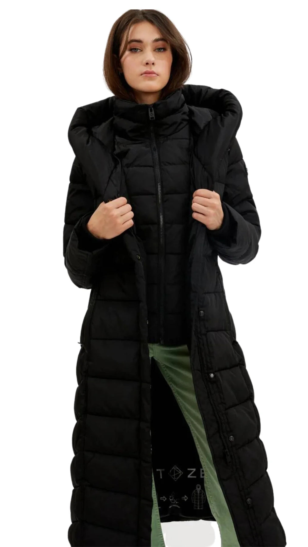 Black maxi jacket discount