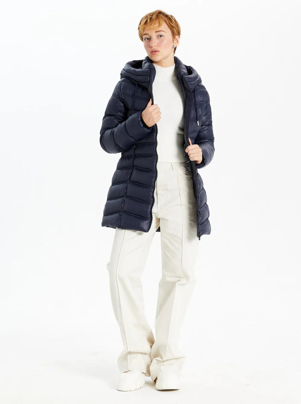 Point Zero Coat Mid Weight Puffer Navy Cloth