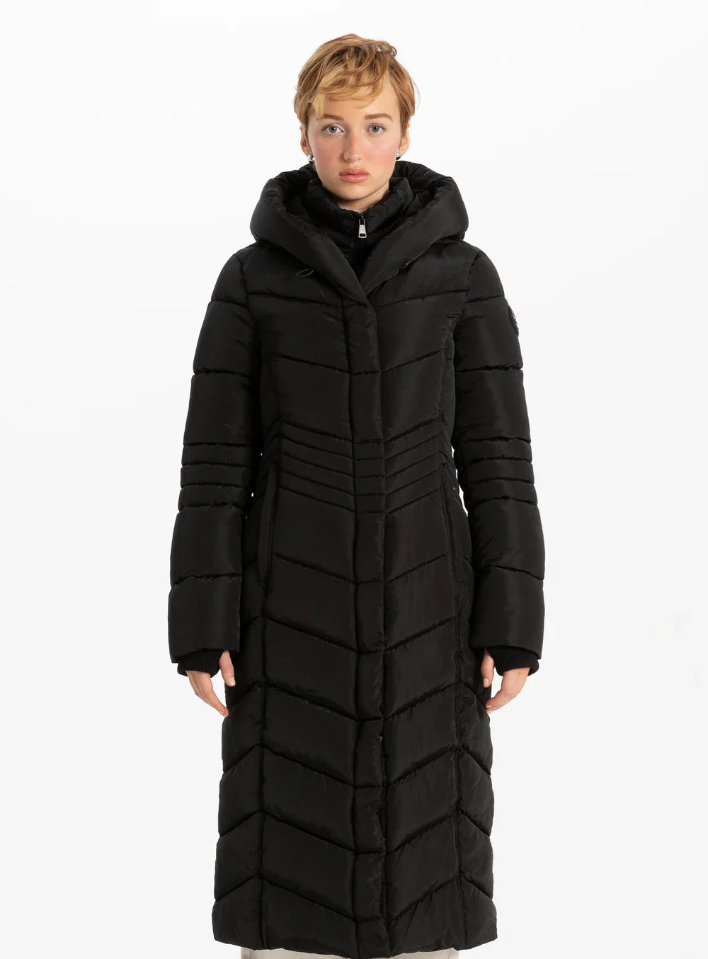 Point zero down filled chevron coat best sale