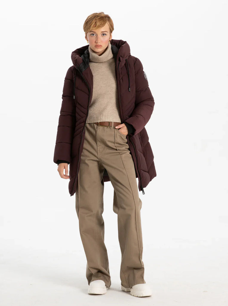 Point Zero Coat Long Hooded Parka Merlot 8368608