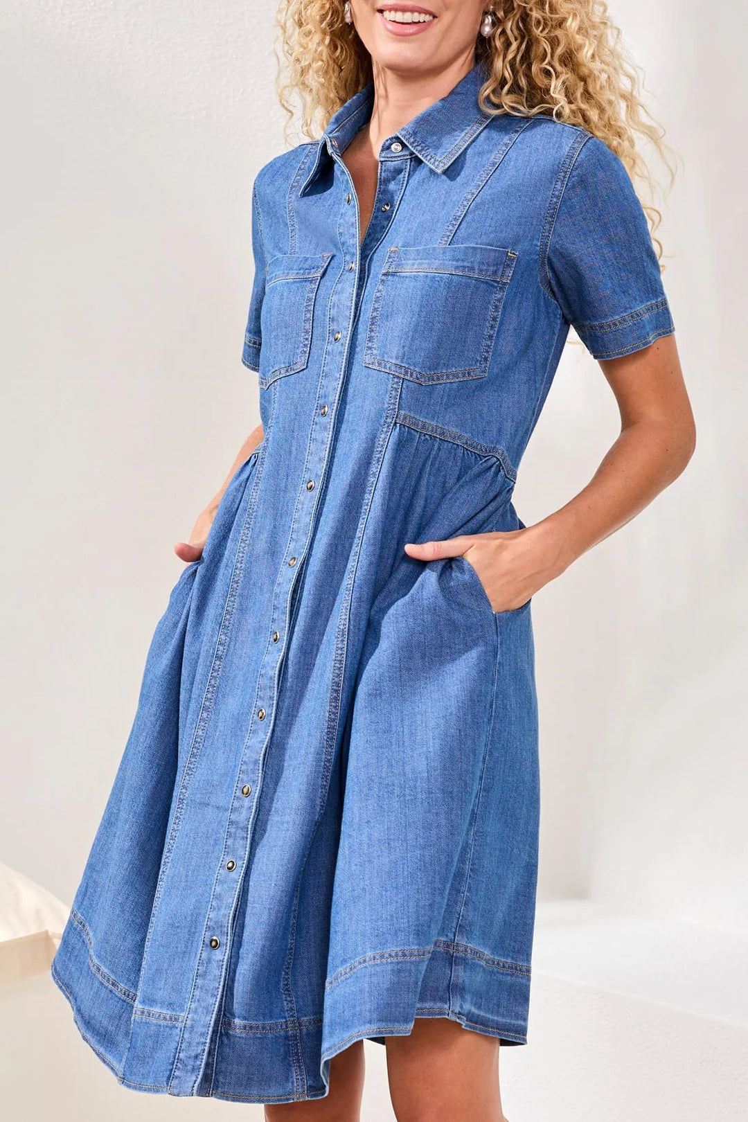 Tribal Dress - Jean Dress - Fjord Blue Cloth Tribal Dress - Jean Dress - Fjord Blue Cloth