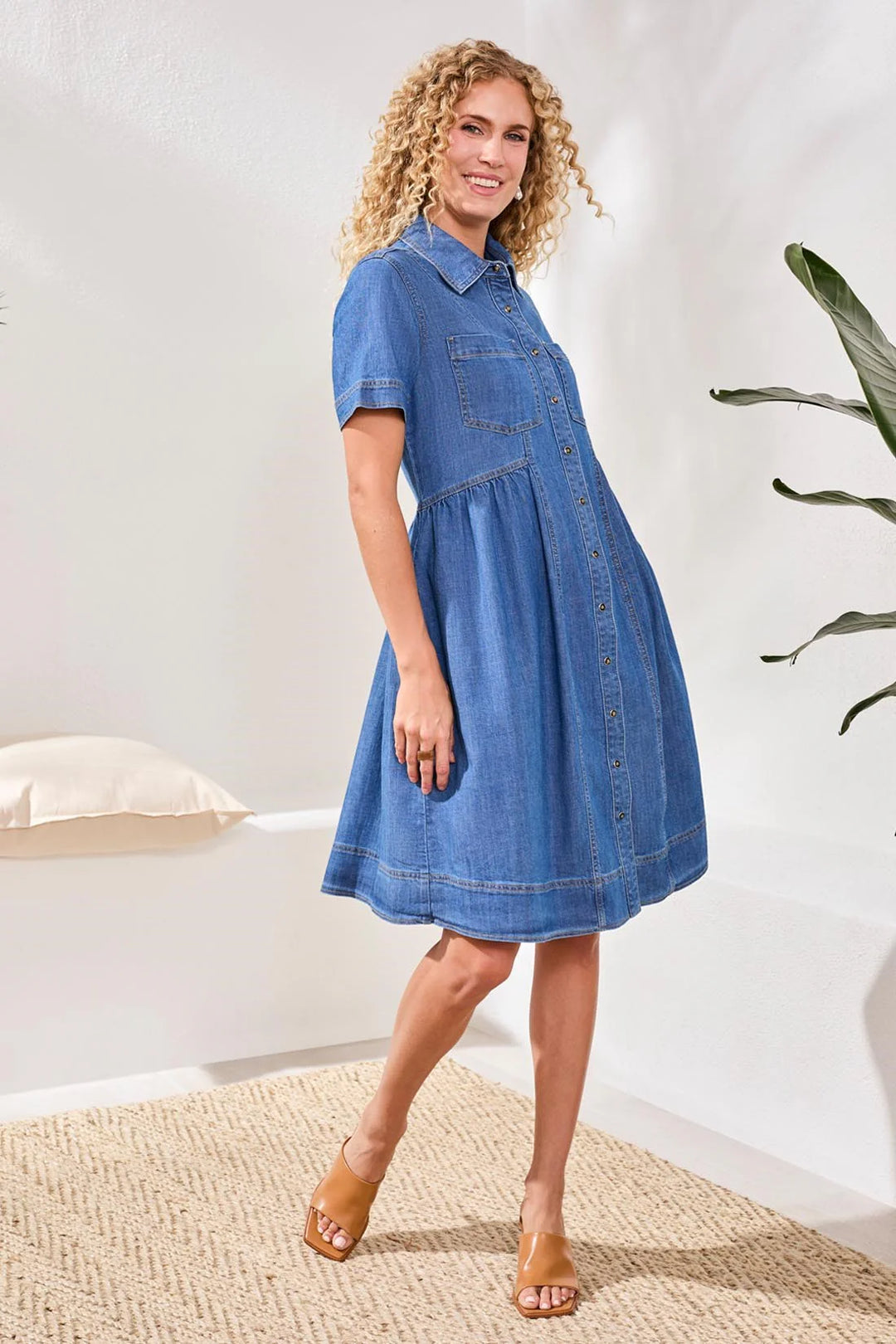 Tribal Dress - Jean Dress - Fjord Blue Cloth Tribal Dress - Jean Dress - Fjord Blue Cloth
