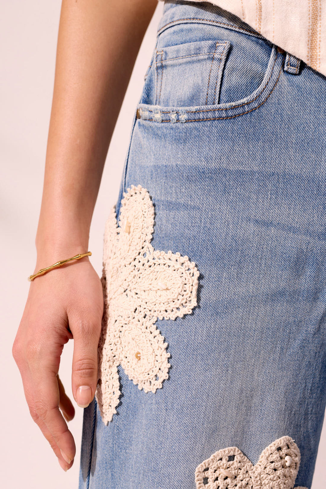 Tribal Jean - Audrey Floral Crop - Keys Water – Cloth