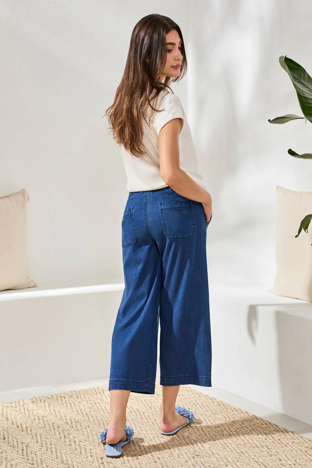 Tribal Jean - Audrey Wide Crop - Sea Haven – Cloth
