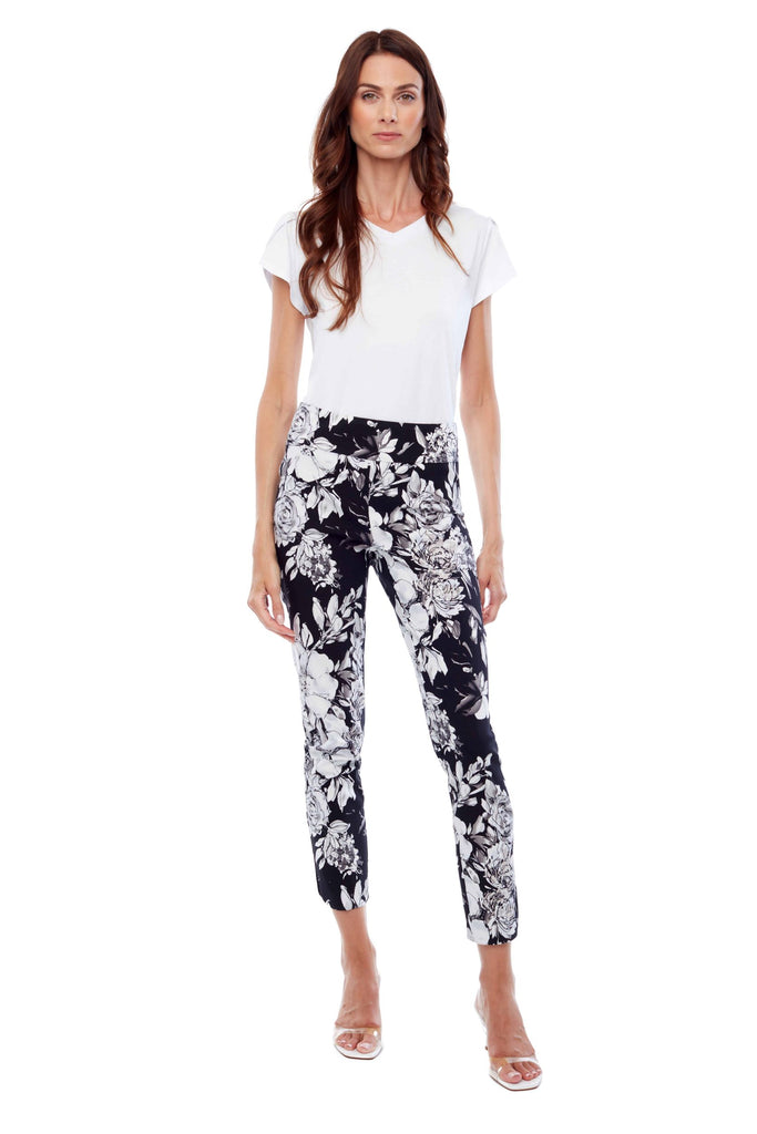 UP! Pants - Petal Slit Floral - Black /White 67756 – Cloth
